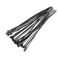 Bridas de Nailon con Cremallera Autoblocante y Anilla Negra