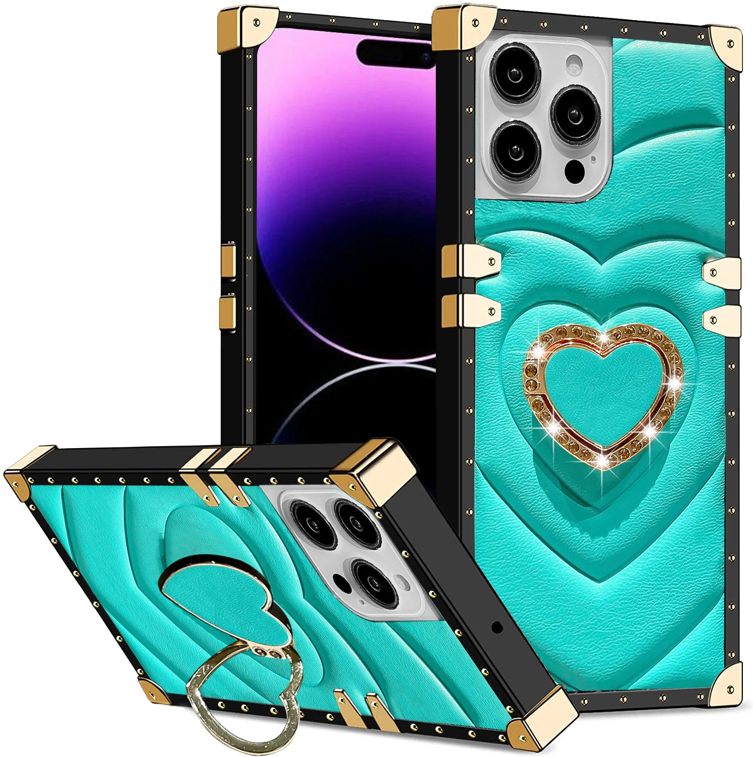 Funda de cuero con soporte kickstand y lazo magnético