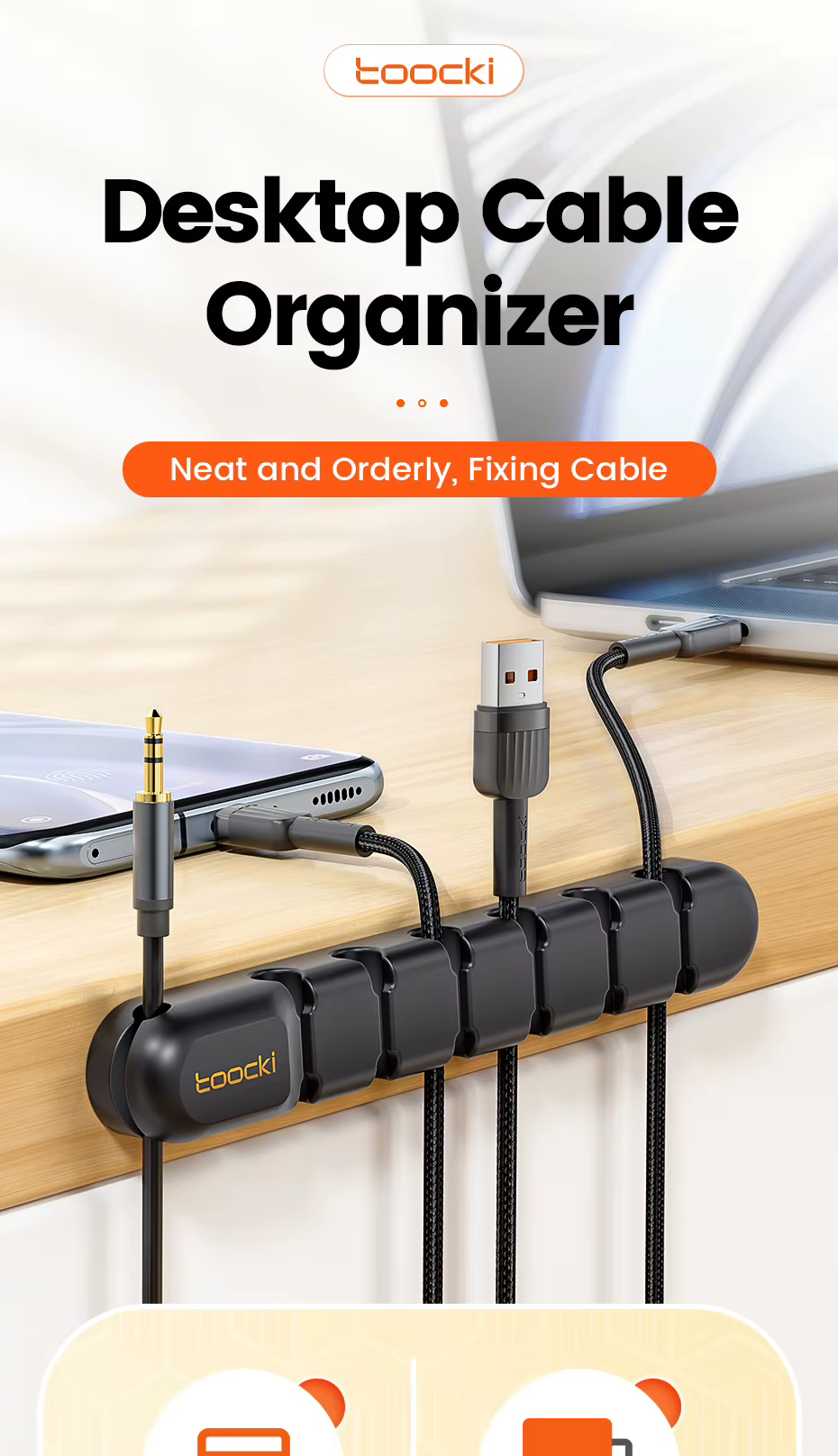 Organizador Toocki de silicona flexible para cables