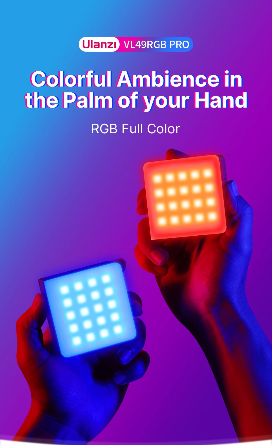 Luz Ulanzi VL49 RGB PRO frontal