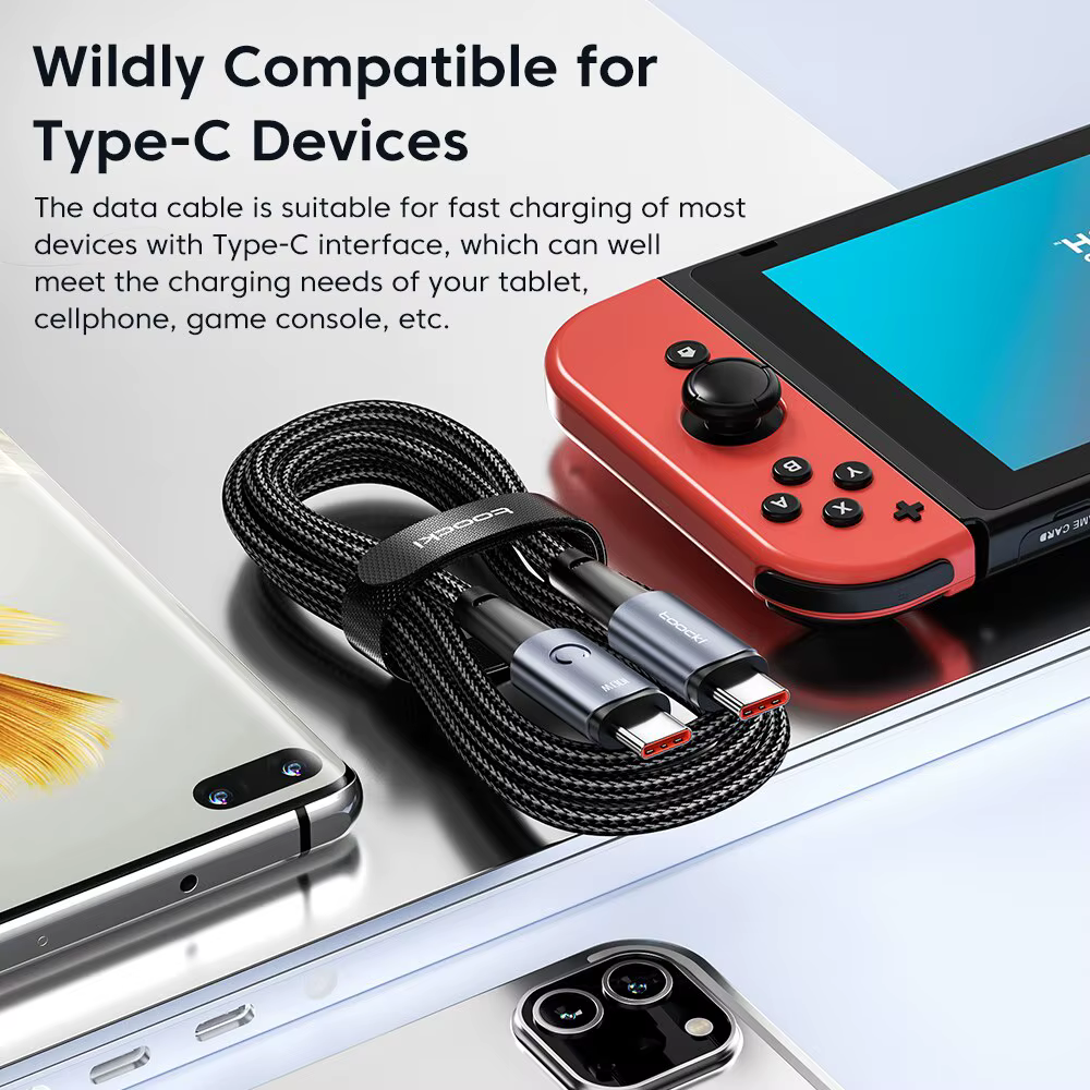 Toocki Cable USB-C 100W carga rápida Xiaomi Huawei Samsung MacBook - imagen 5