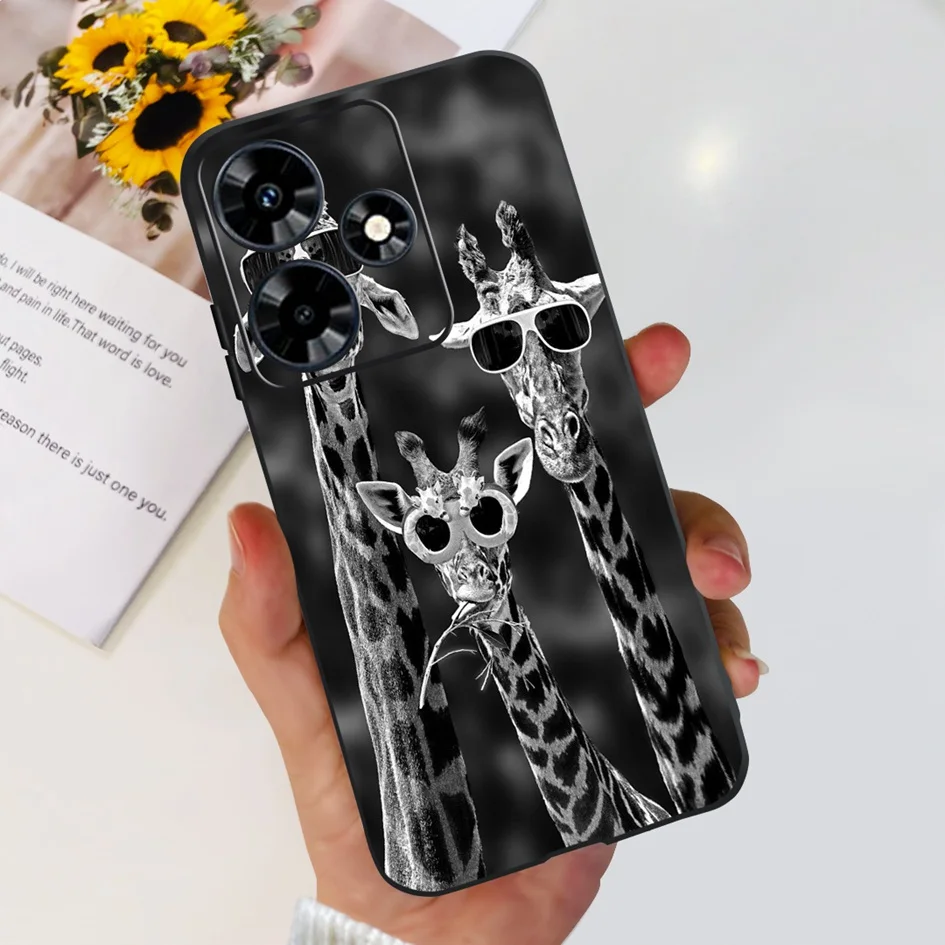 Funda de silicona con diseño de tulipán para Infinix Hot 30