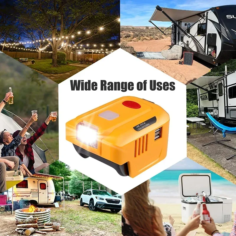 Inversor Dewalt 18-20V a AC 110V con USB para camping y herramientas - imagen 5