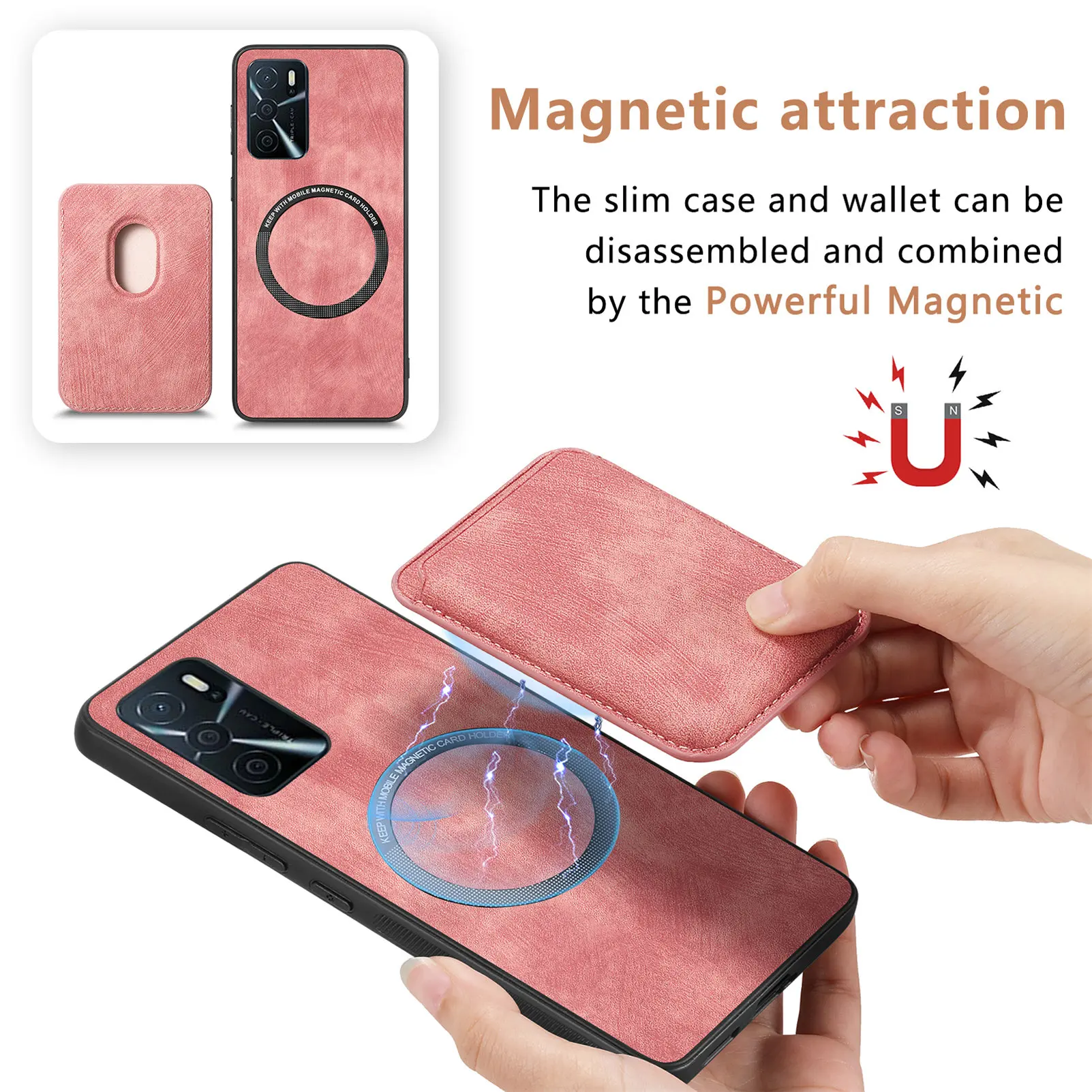 Funda Cuero OPPO A78 - Carga Inalámbrica 2 en 1 Vintage - imagen 3