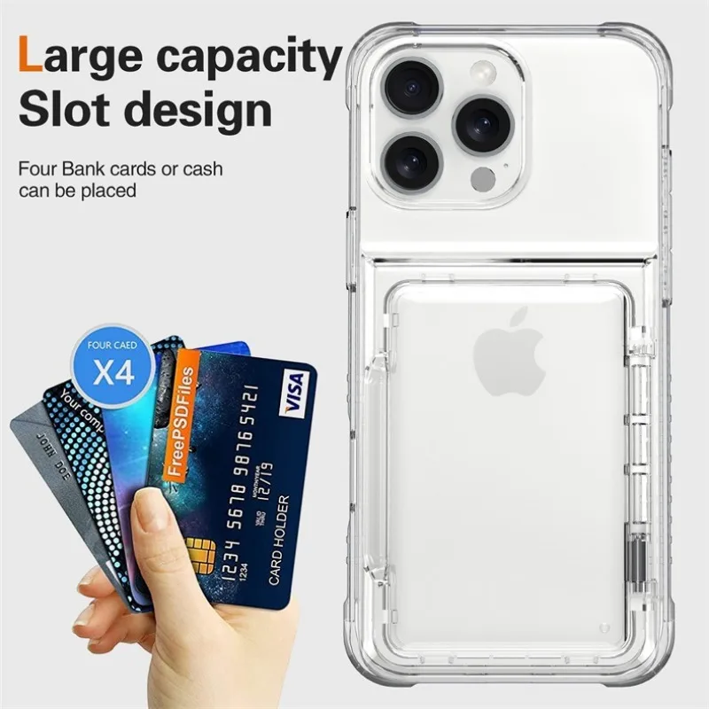 Detalle de la funda transparente para iPhone