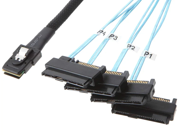 Cable SAS a SATA multipuerto con alimentación para servidor interno