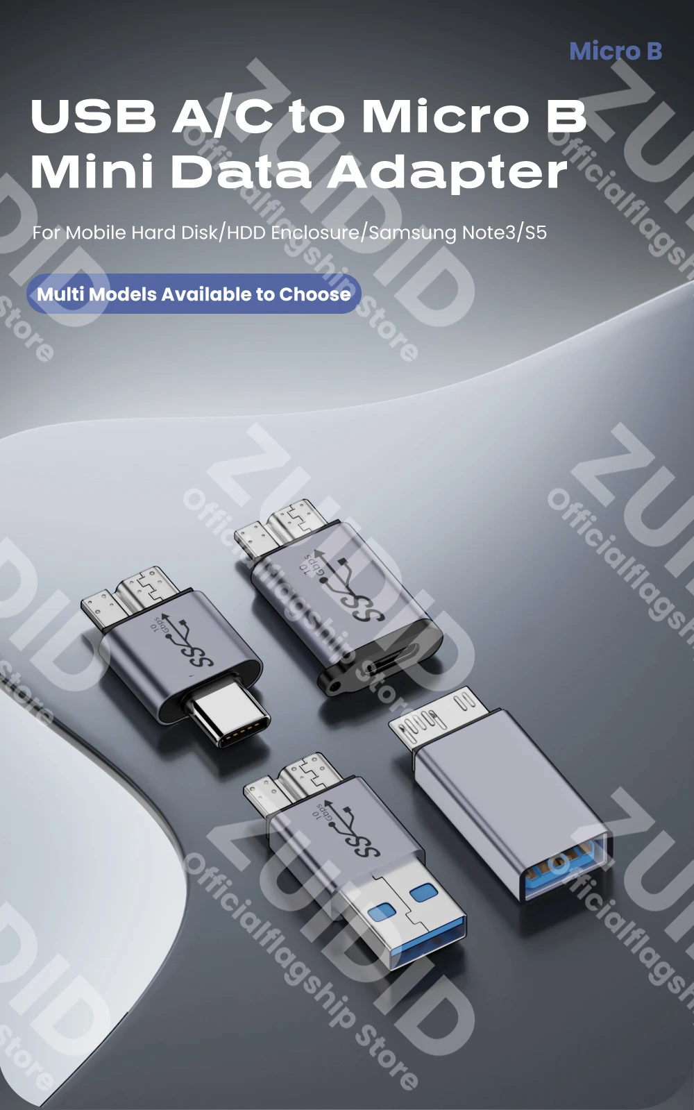 Adaptador USB-C/Micro-B en uso