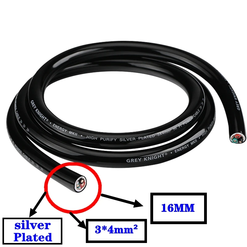 Grey Knight MKII Cable de alimentacion HiFi con plata OCC 5N Pro