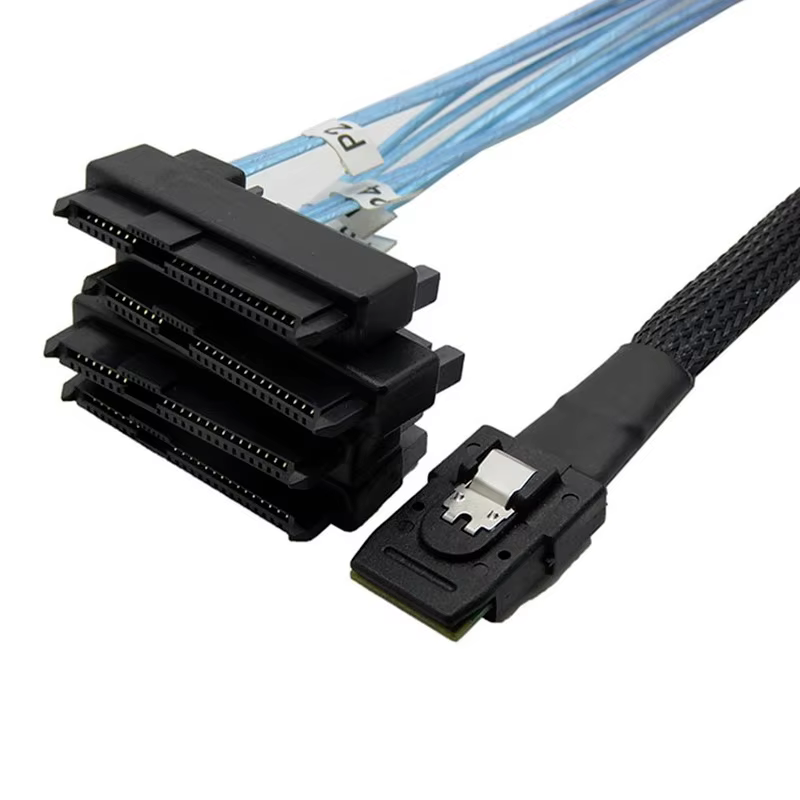 Cable Splitter SAS 4 Puertos SFF-8087 a SFF-8482 con Alimentación SATA - imagen 2