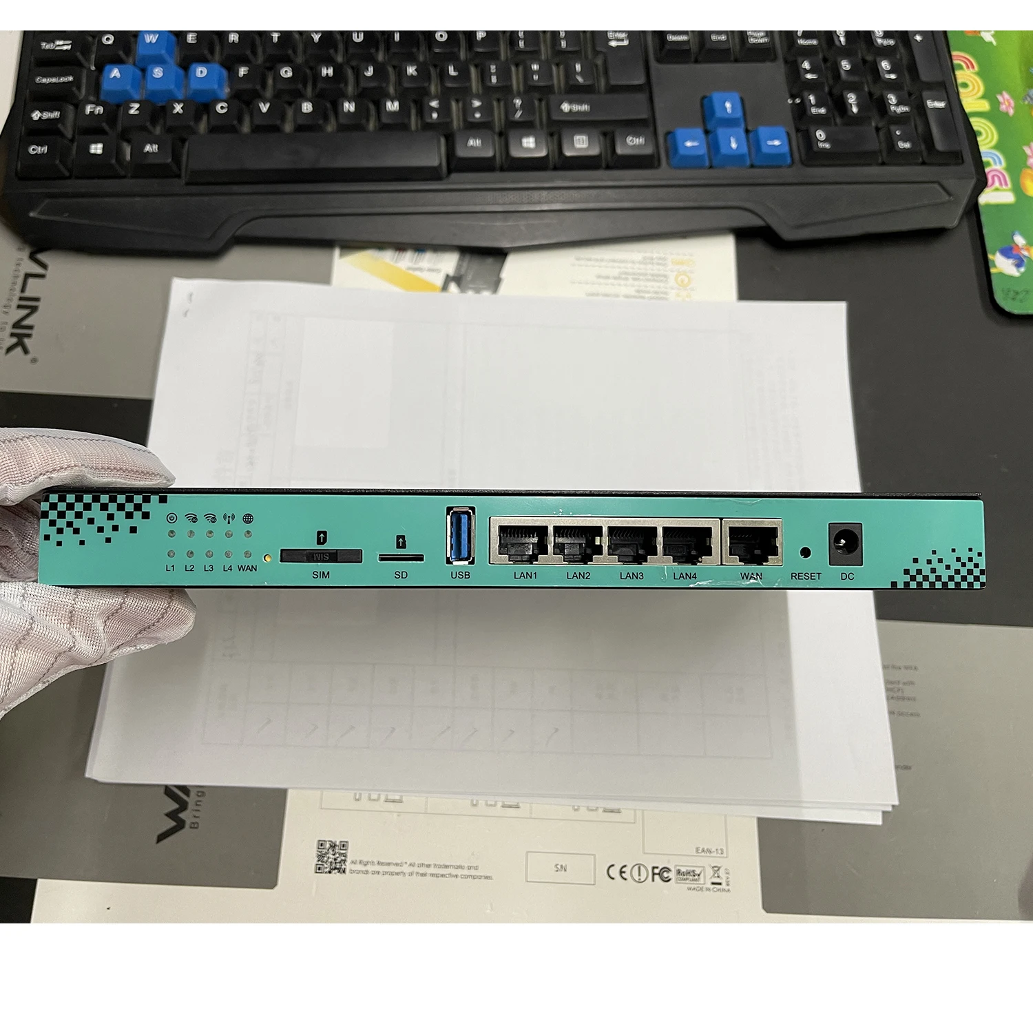 Enrutador 5G de 1200Mbps con ranura SIM M.2, WIFI inalámbrico, 2,4 GHz, 5GHz, módem de RM520N-GL 4 x RJ45, LAN, 16MB, 256MB, Openwrt, antena desmontable - imagen 5