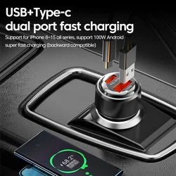 Cargador Coche USB-C 100W PD Compatible iPhone 16 OPPO Huawei Xiaomi