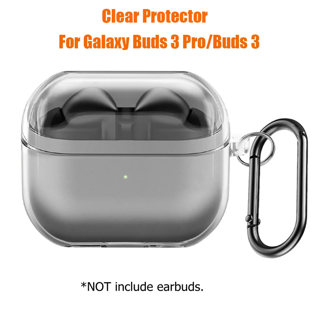 Samsung Galaxy Buds3 Pro y Buds3 – Funda Transparente con Mosqueton