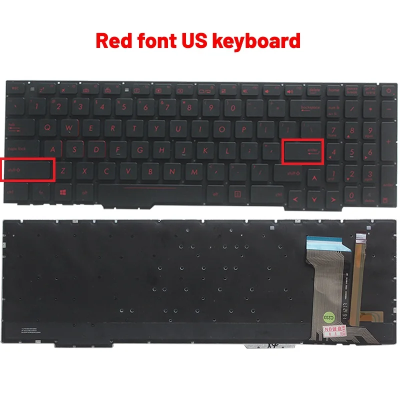 Detalle de la retroiluminación del teclado