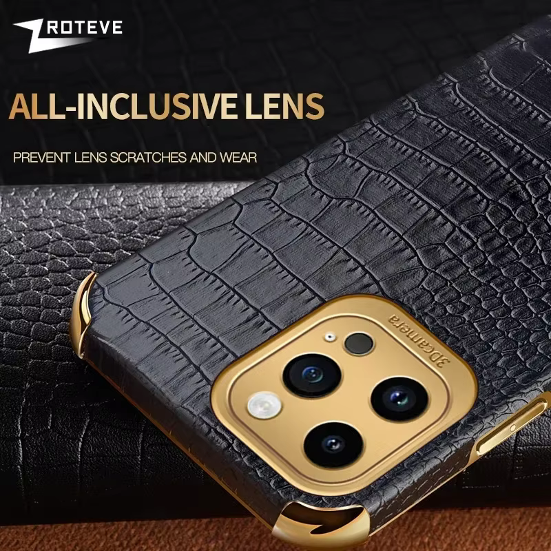 Funda Soporte Anillo Cuero Cocodrilo para iPhone 16 Pro Max y Más - imagen 5