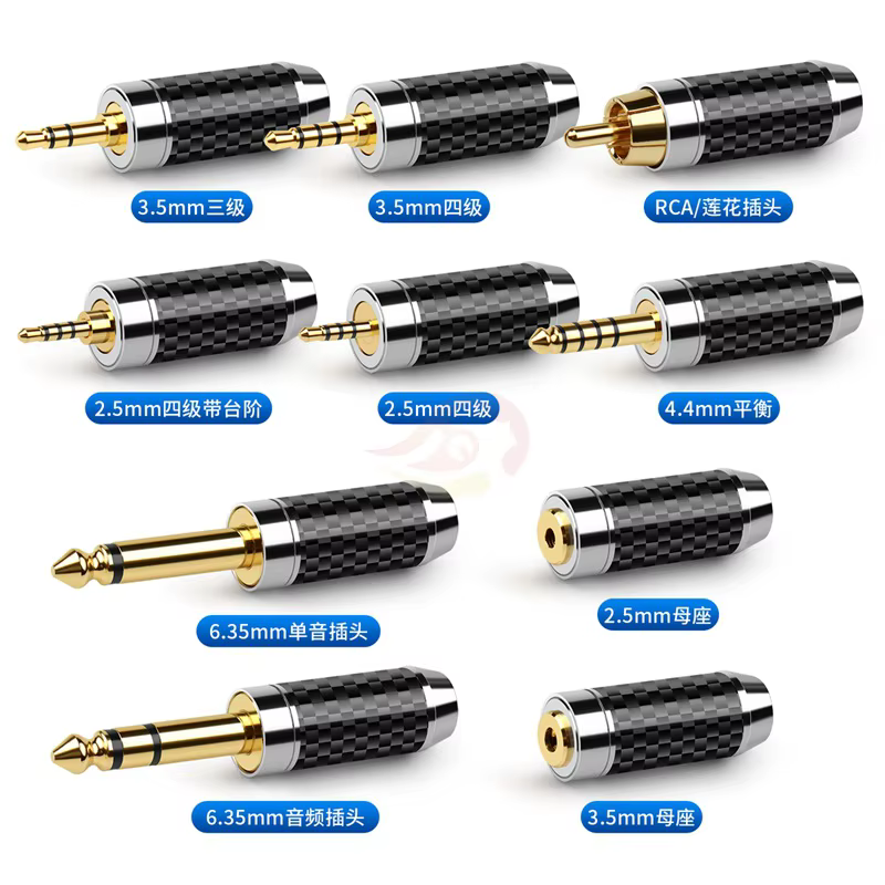 Conector RCA chapado en oro vista lateral