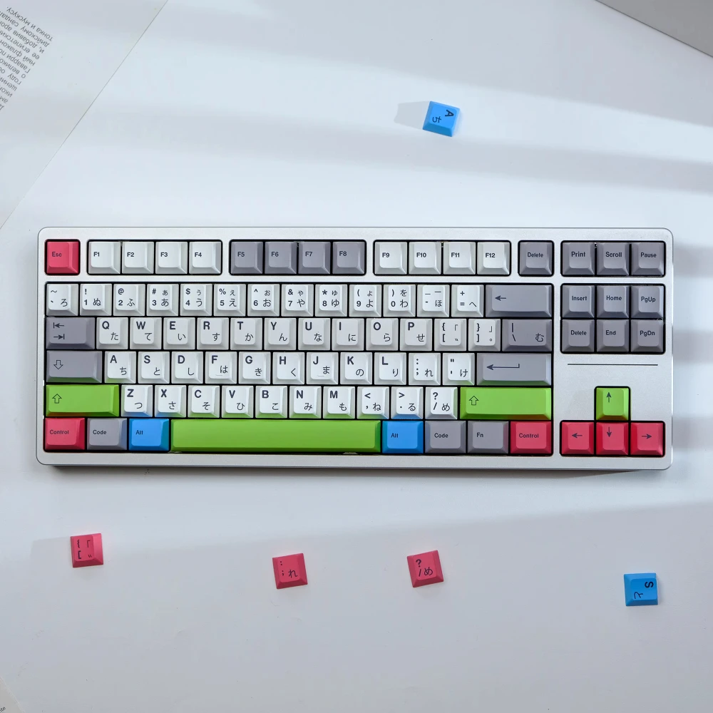 GMK Teclas PBT para Teclado Mecánico MX, Perfil Cherry Blanco Gris