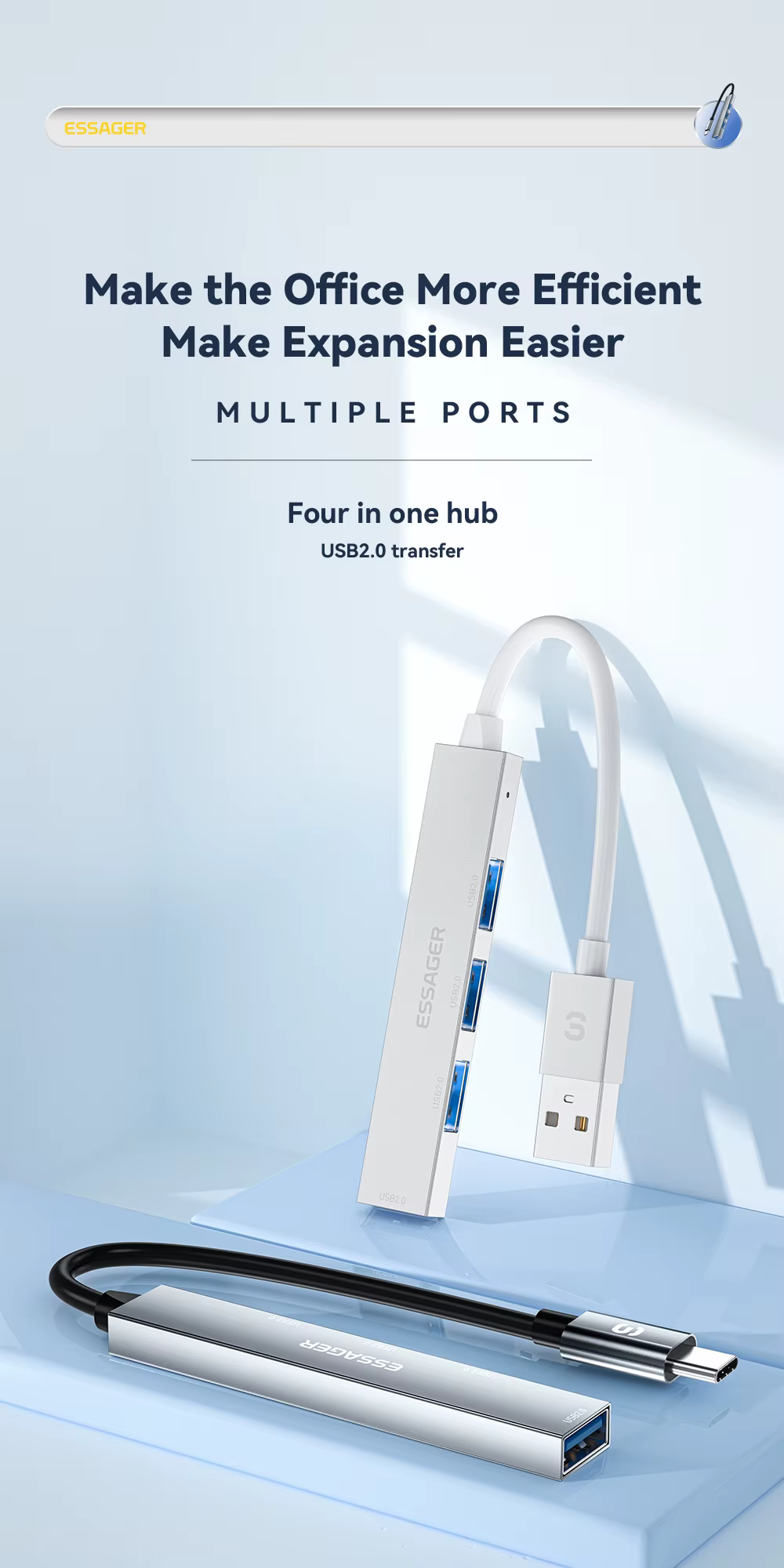 Concentrador USB-C visto de frente