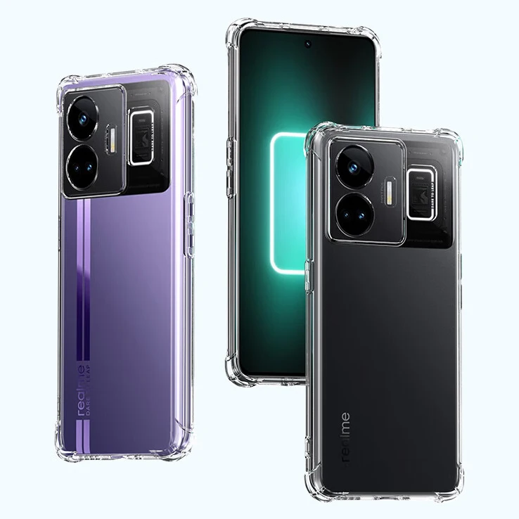 Funda de silicona transparente con acabado brillante para Realme GT Neo 5