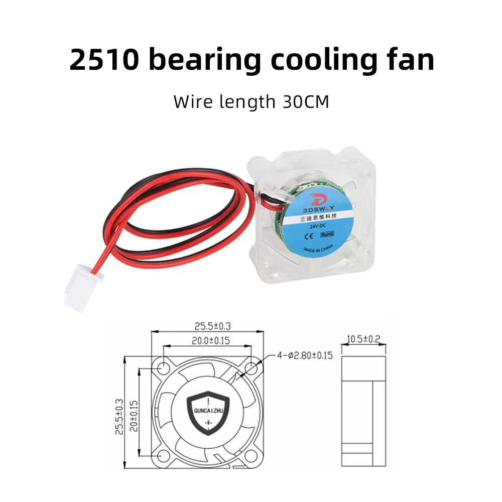 Ventilador para impresora 3D DC 12/24 V con LED RGB - imagen 4