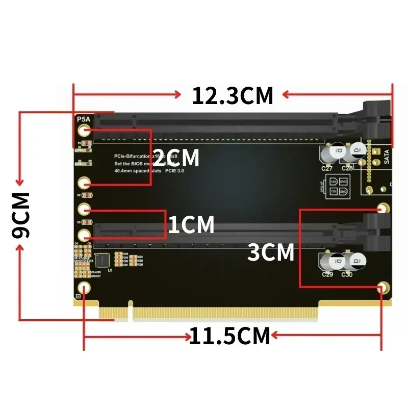 Bifurcador PCIe X16 a Doble X8 – Tarjeta Expansión P5A - imagen 5