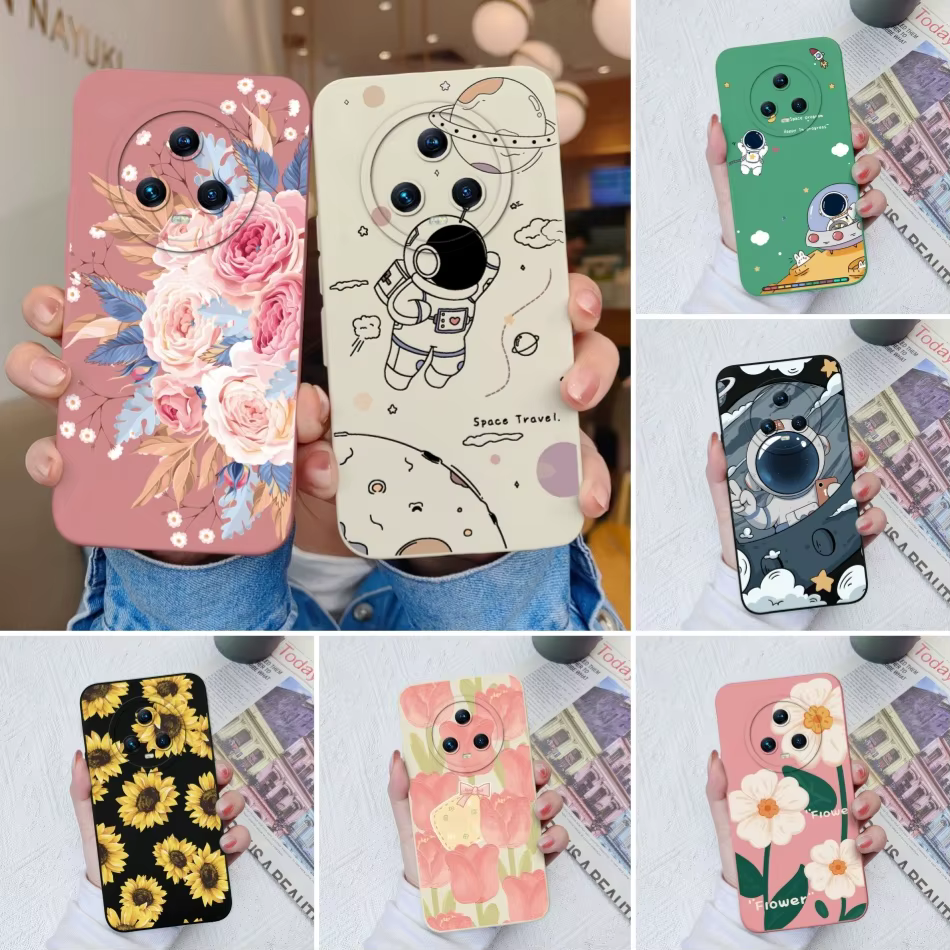 Funda Silicona Líquida Honor Magic 5 Pro – Patrón Floral Espacial - imagen 5