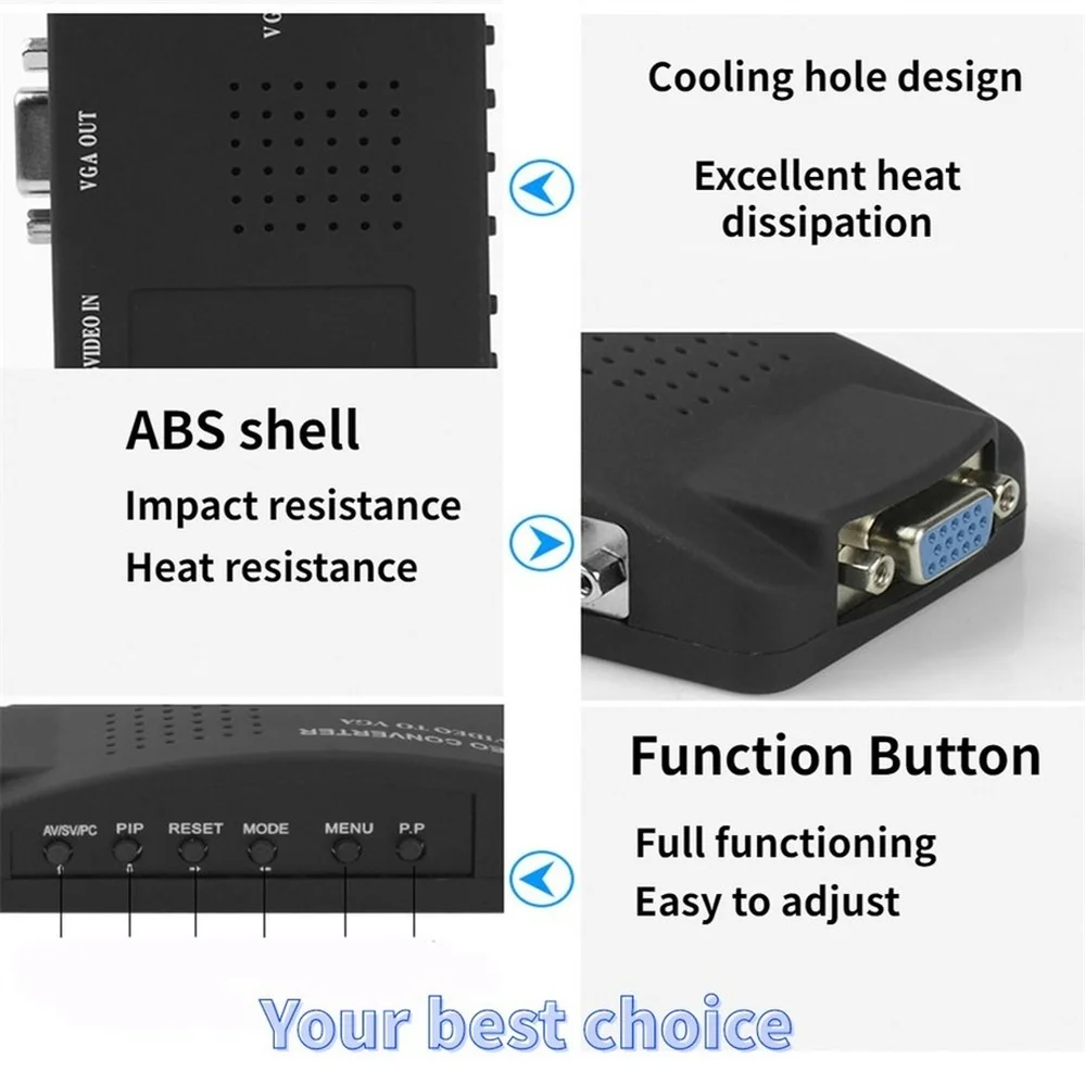 Convertidor S-Video a VGA 1080P – Compatible Cámaras Mac TV - imagen 5