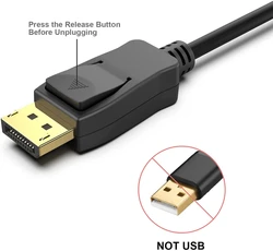 Navceker Cable DisplayPort a HDMI 4K 60Hz – Compatible PC Proyector TV