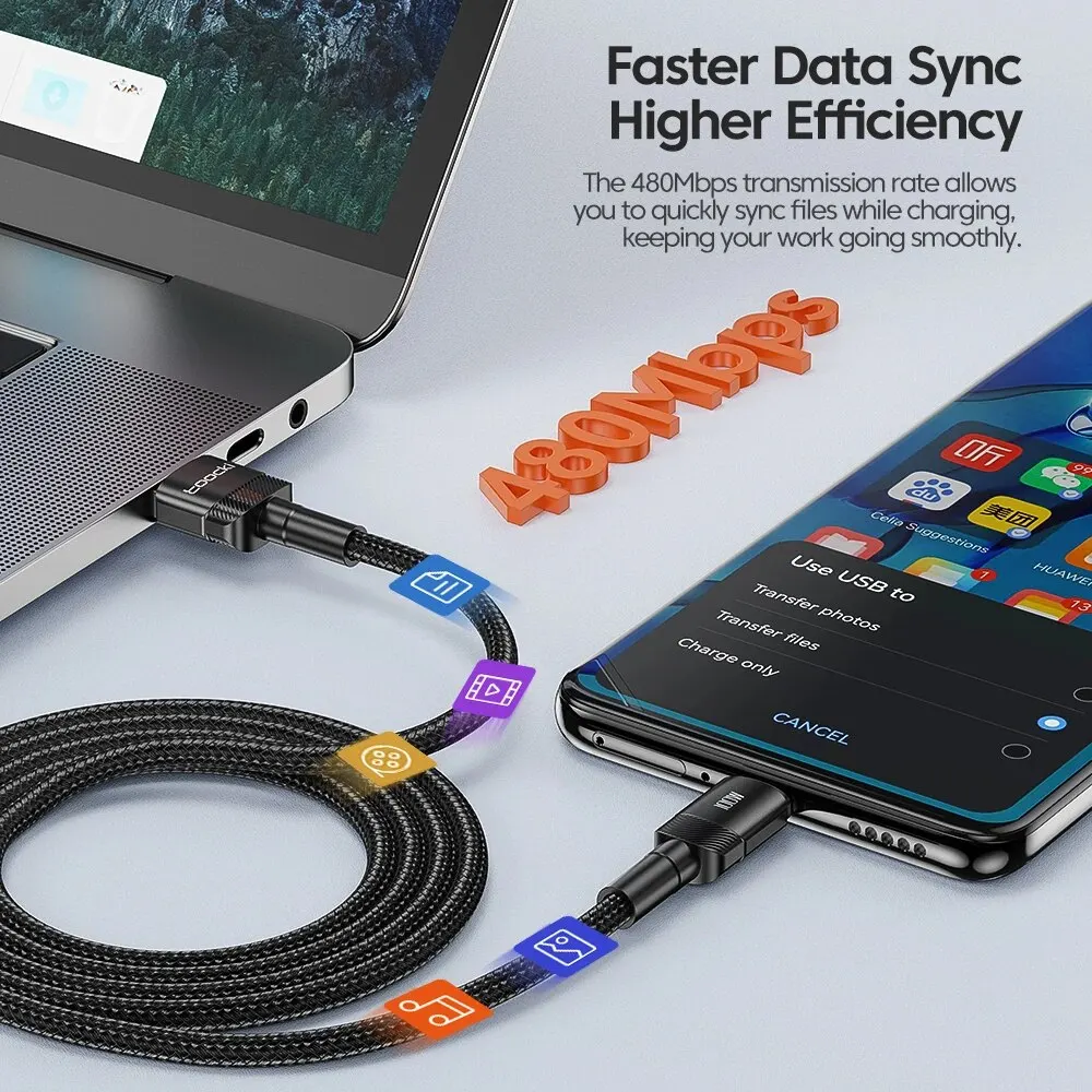 Toocki Cable USB-C Compatible iPhone 15/14/13 Carga Rápida - imagen 2