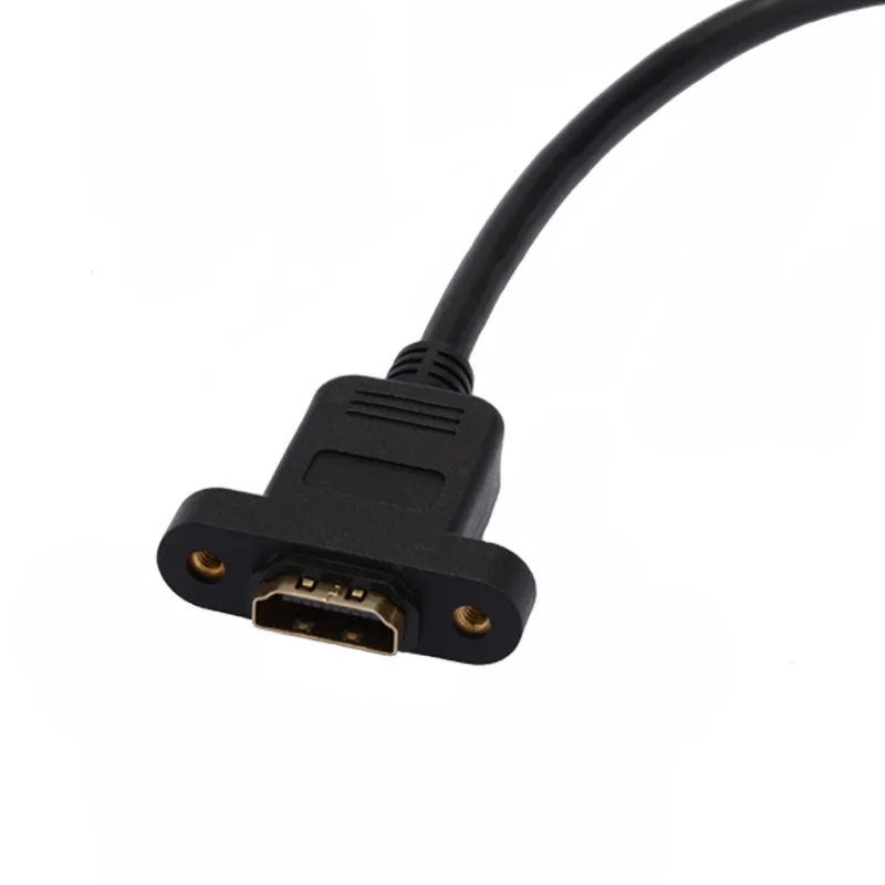 Vista del conector hembra con agujeros de tornillo