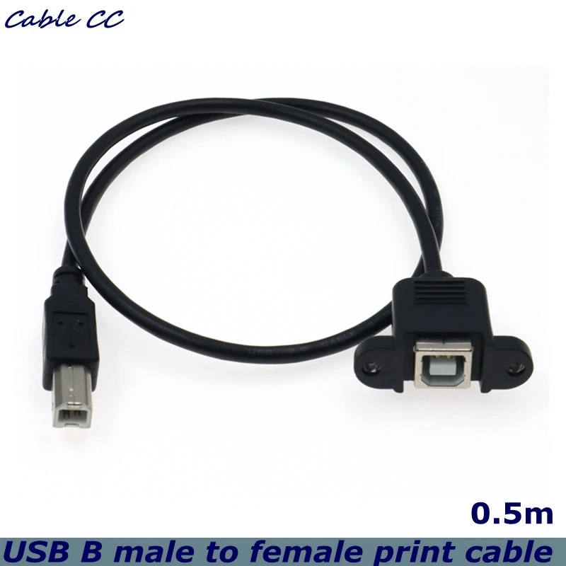 Cable USB tipo B con orificios de montaje