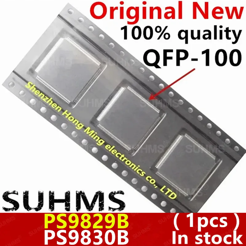 Vista frontal del chipset PS9829B QFP-100