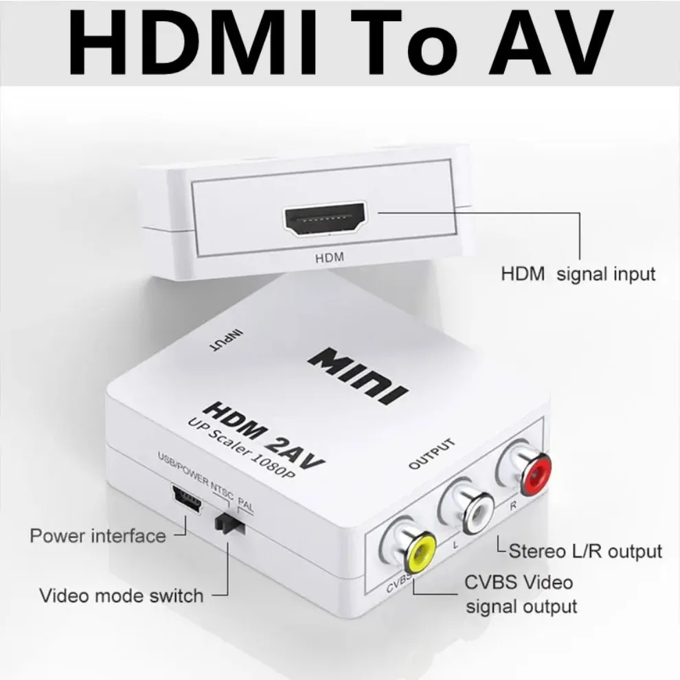 Convertidor AV a HDMI útil en el salón