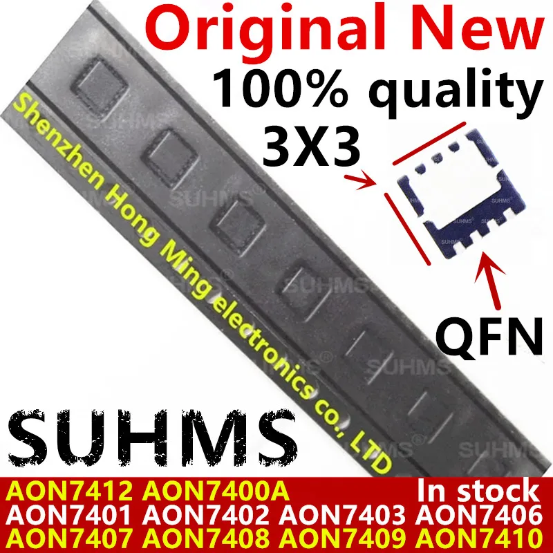 Vista frontal del encapsulado QFN-8