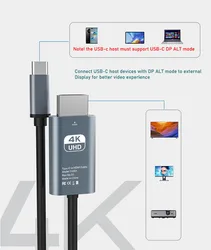 Cable USB-C a HDMI 4K – Convertidor Adaptador con Carga PD MacBook