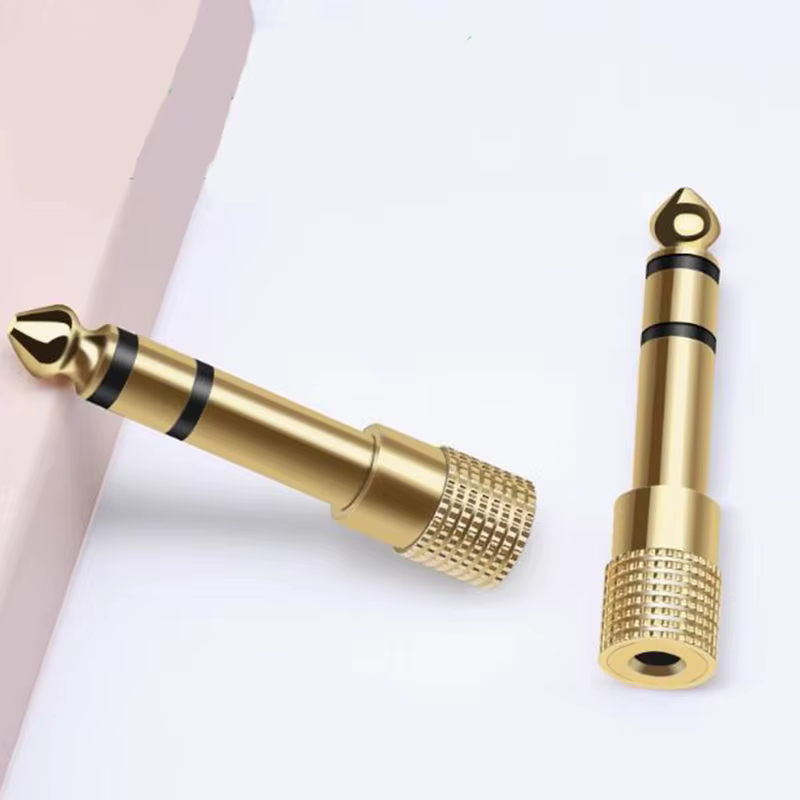 Adaptador Jack 6,35 a 3,5 mm Macho/Hembra para Micrófonos y Auriculares