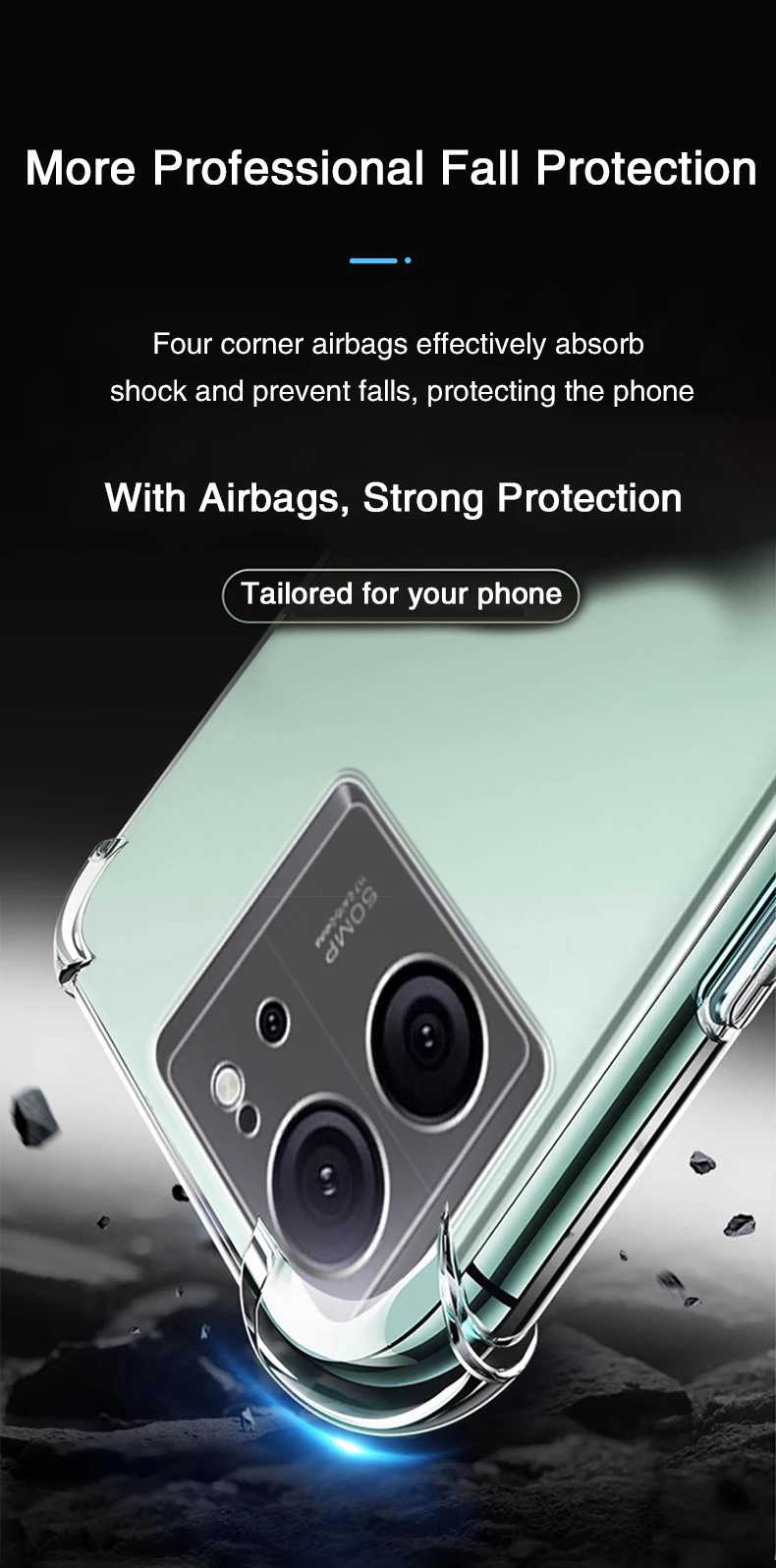 Funda de silicona transparente con airbag para Xiaomi Mi 13T Pro