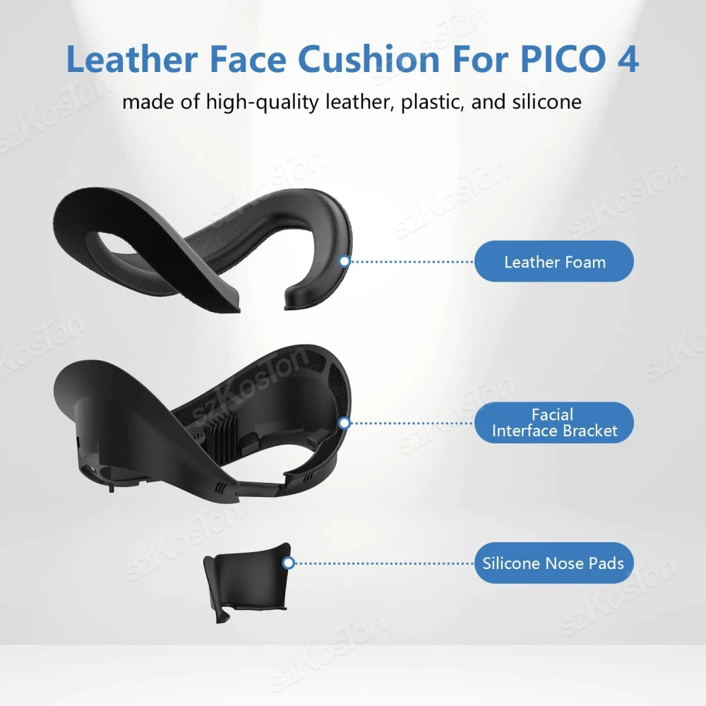 Almohadilla de cuero con esponja para Pico 4 VR