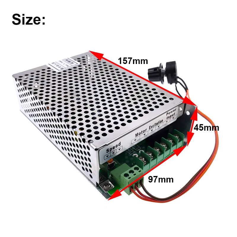 Vista frontal del regulador WK608 con perial de ajuste y terminales