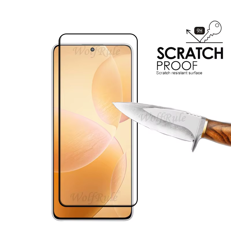 Protector de vidrio templado instalado en Xiaomi Poco X6 Pro