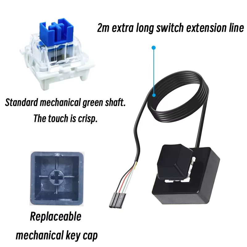Interruptor de PC con teclas intercambiables y luz LED blanca