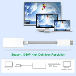Apple MacBook – Adaptador Mini DVI Macho a HDMI Hembra Full HD 1080p