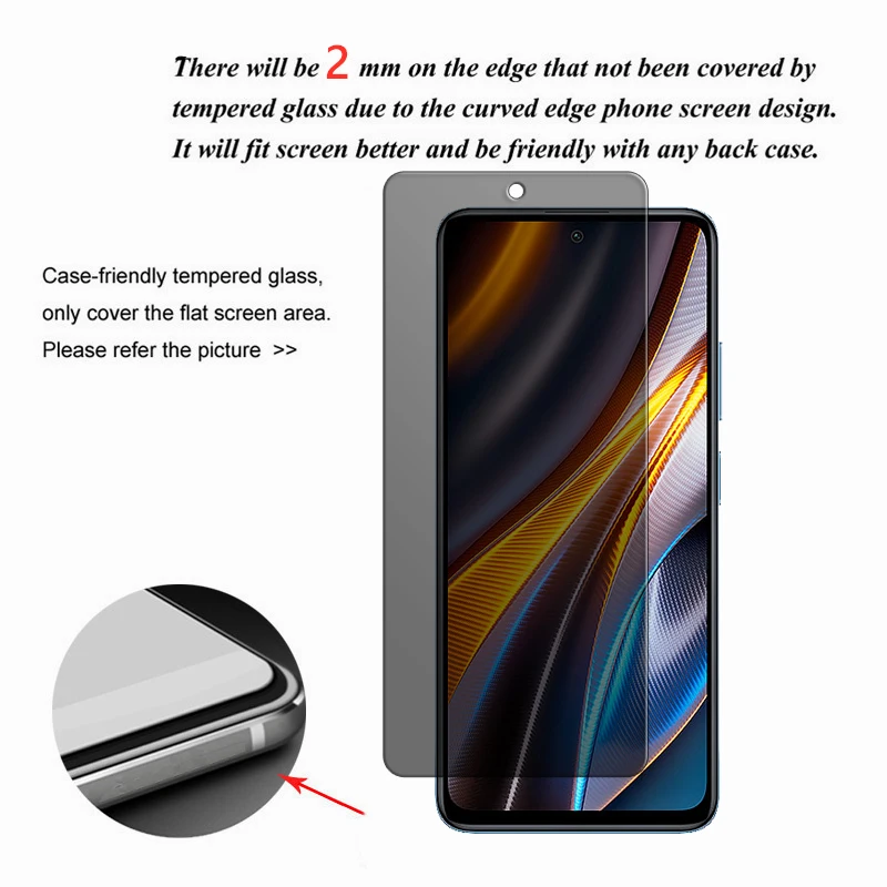 POCO X4 GT Protector Vidrio Templado 6,6 pulgadas con Privacidad - imagen 5