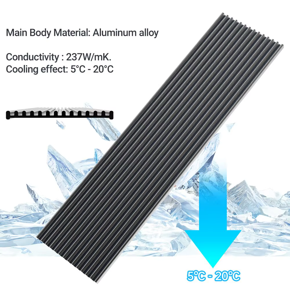 Radiador JEYI M.2 NVMe SSD 2280 Aluminio Disipador para PS5 y Portátil - imagen 5