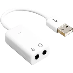 Tarjeta de sonido externa USB con salida auriculares y micrófono