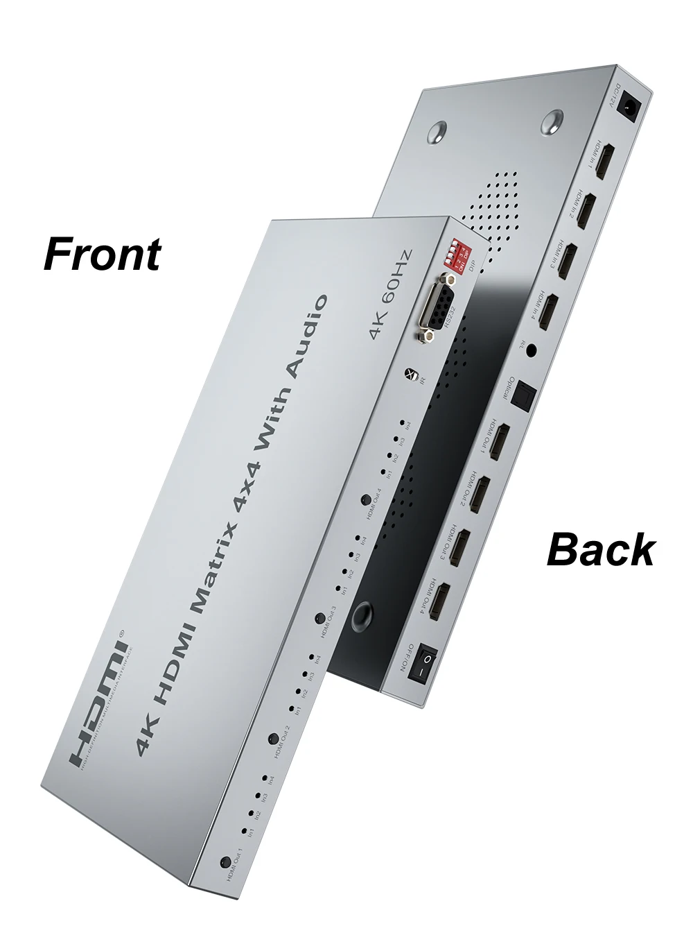Panel trasero con conexiones HDMI y puerto RS232