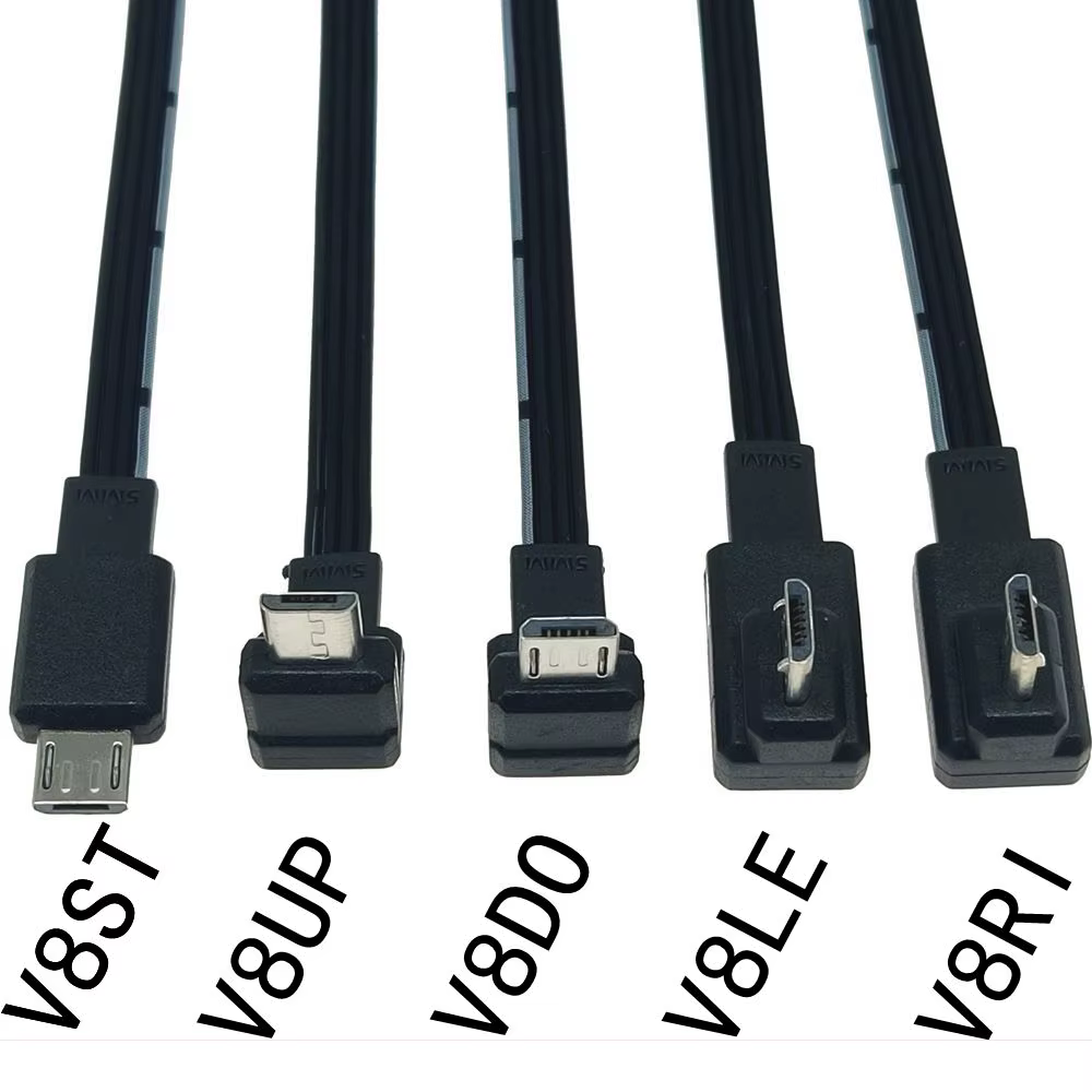Cable micro USB angular 90° hacia abajo
