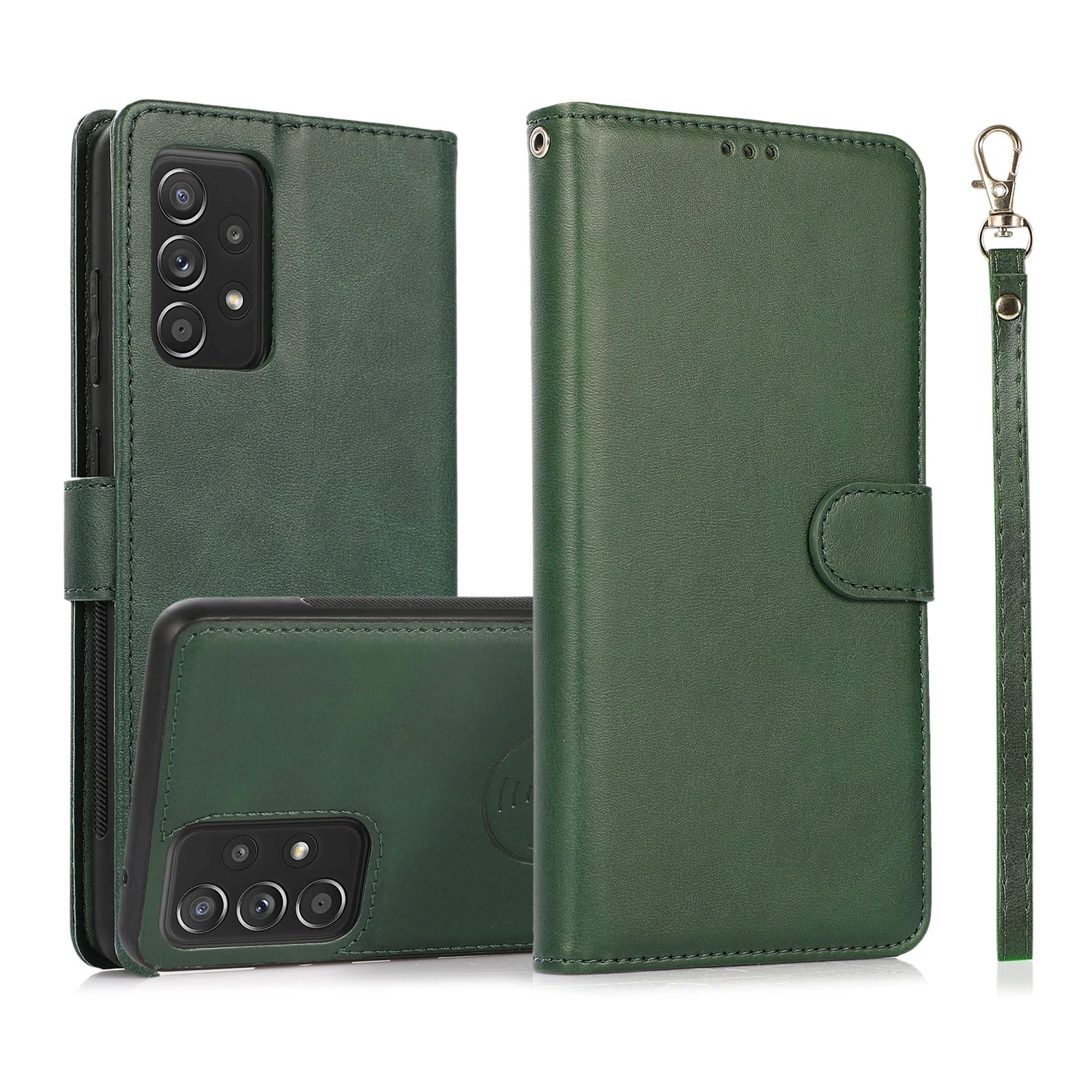 Funda separada mostrando la parte trasera de TPU y la cartera desmontada