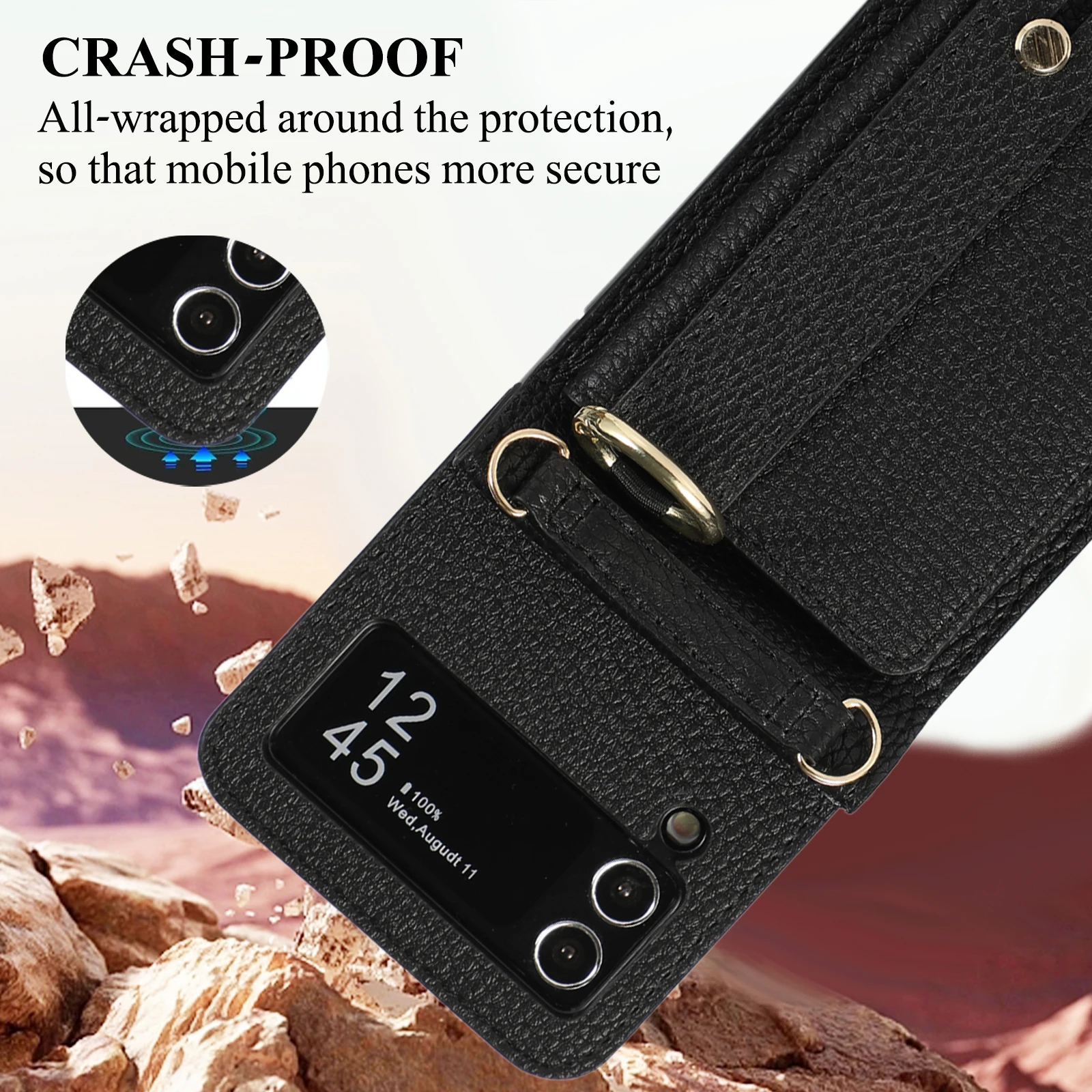 Funda con cordón vista lateral