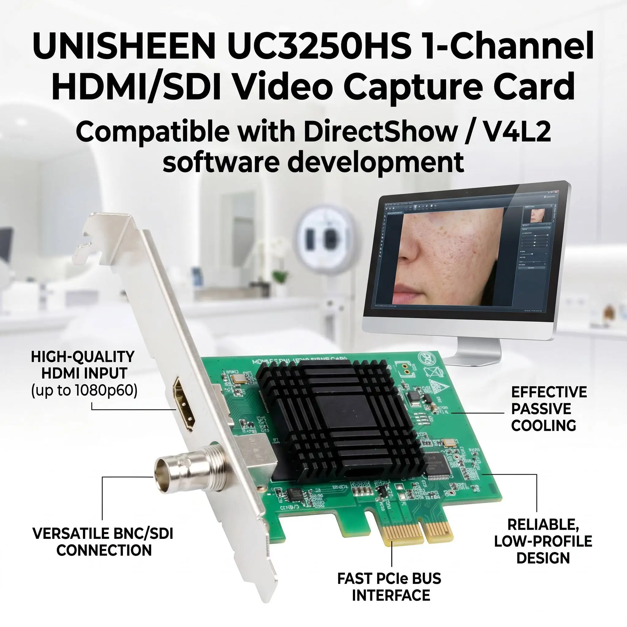 UNISHEEN Capturadora PCIe HDMI SDI 1080P para Streaming vMix OBS - imagen 4