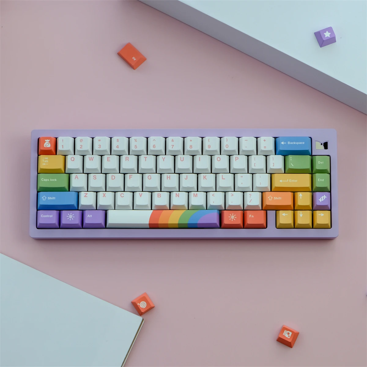 GMK Rainbow Keycaps PBT – Cherry Perfil para MX Switch - imagen 4